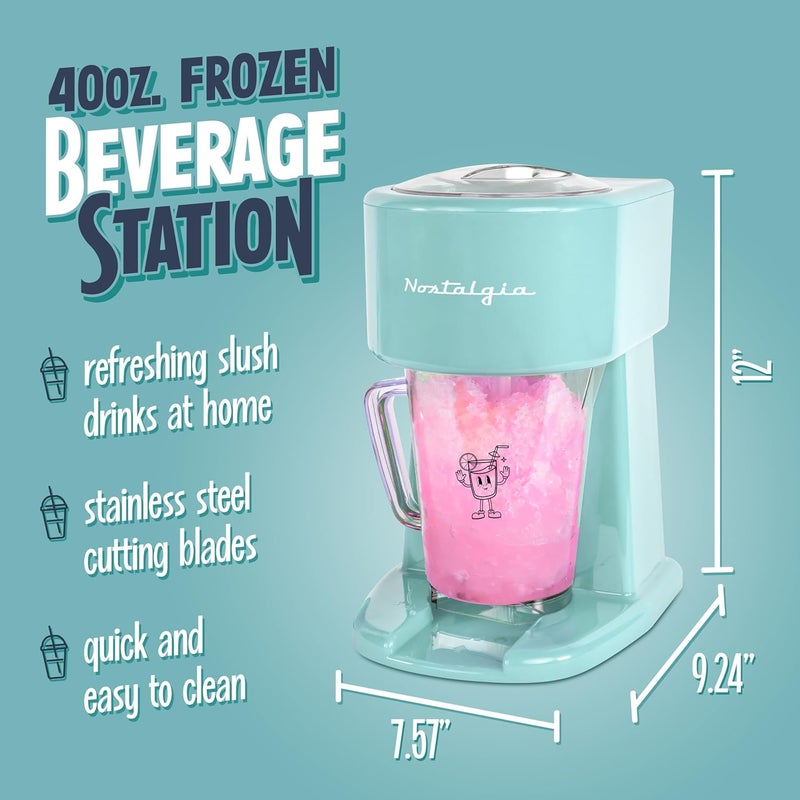 Nostalgia Retro 40-Ounce Frozen Beverage Station - Slushie Machine and Ice Shaver with Automatic Mixing for Soda, Cocktails and Margaritas - Easy & Safe Use - Aqua - Image 3